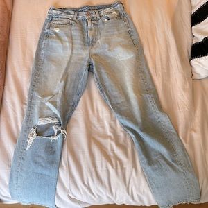 Light Wash Distressed Mom Jeans